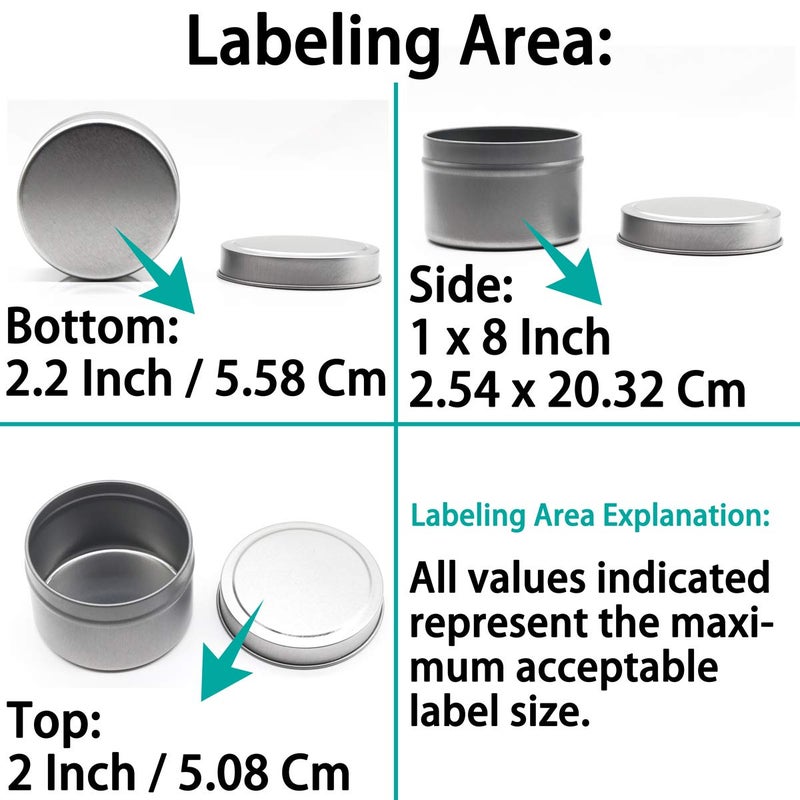 Aroparc Silver Candle Tins 4oz with Lids, 24 Piece Candle Containers, Bulk Candle Jars for Candle Making - Silver - Image 4